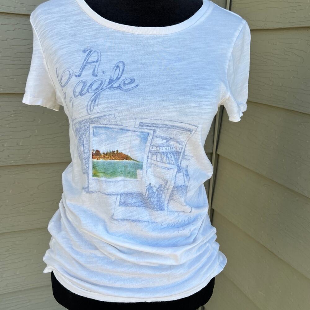 AMERICAN EAGLE White Short Sleeve T-Shirt, Women's size M